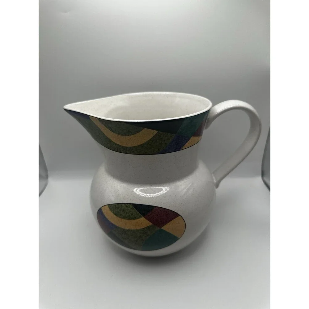 Studio Nova Impulse Y2262 Ceramic Pitcher Postmodern Geometric Speckled Thailand